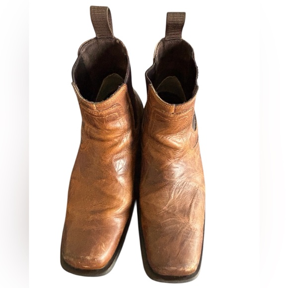 Ariat Men's Midtown Rambler Square Toe Chelsea Tan Leather Boots - Picture 4 of 7